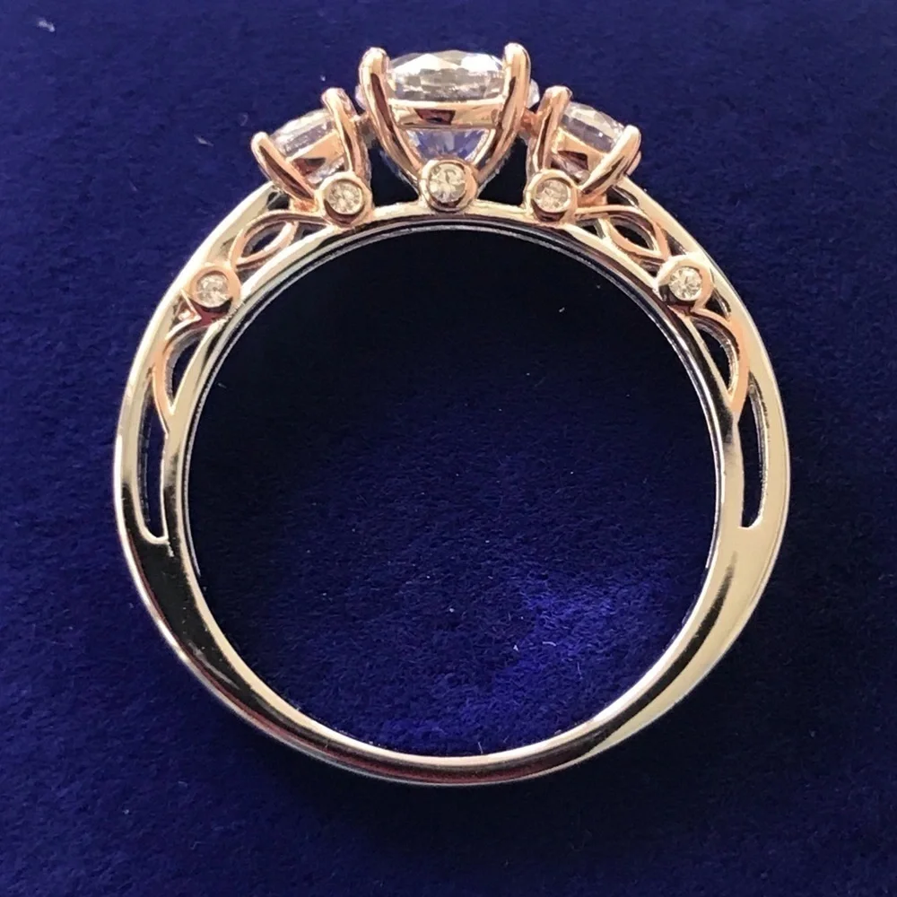 New .925 Three Diamond Ring, Size 8